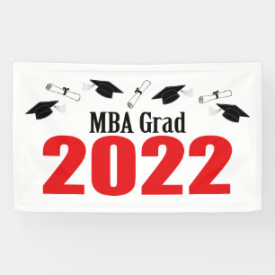 MBA Grad 2022 Caps And Diplomas (Red) Banner