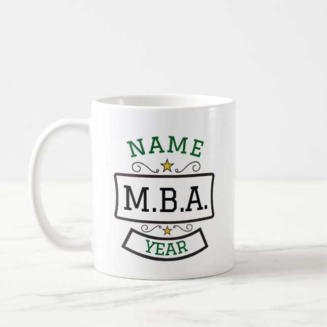 MBA Graduation Gift Personalised Mug (Left)