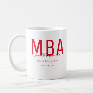 MBA Red Black Date Name Graduate Degree Coffee Mug
