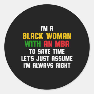 Mba Student Business Degree Graduation Classic Round Sticker