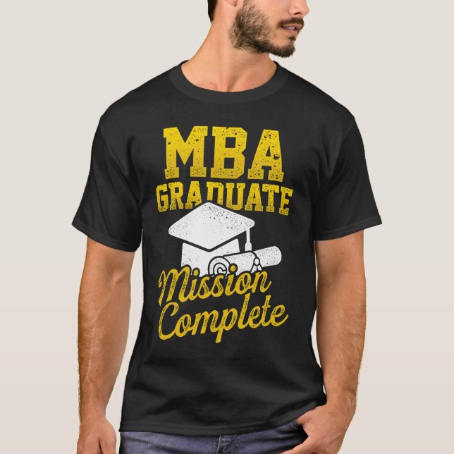 MBA Student Study Cap Business Degree Graduation T-Shirt (Front)