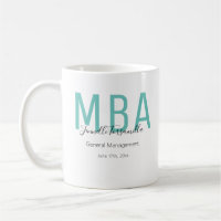 MBA Teal Black Date Name Graduate Degree