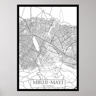 Mbuji-Mayi Democratic Republic of the Congo Map Poster