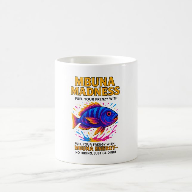 Mbuna Madness Energy Drink Parody  Coffee Mug (Center)