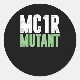mc1r Mutant Redhead Red Hair Ginger Redhead Gift Classic Round Sticker