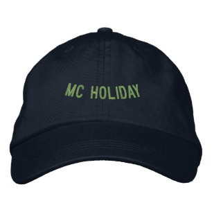 MC Holiday Celebrate Winter Season Navy Festive Embroidered Hat