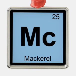 Mc - Mackerel Fish Chemistry Periodic Table Symbol Metal Tree Decoration