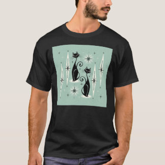 MC Meow Retro Atomic Cats on Vintage Mint Photogra T-Shirt