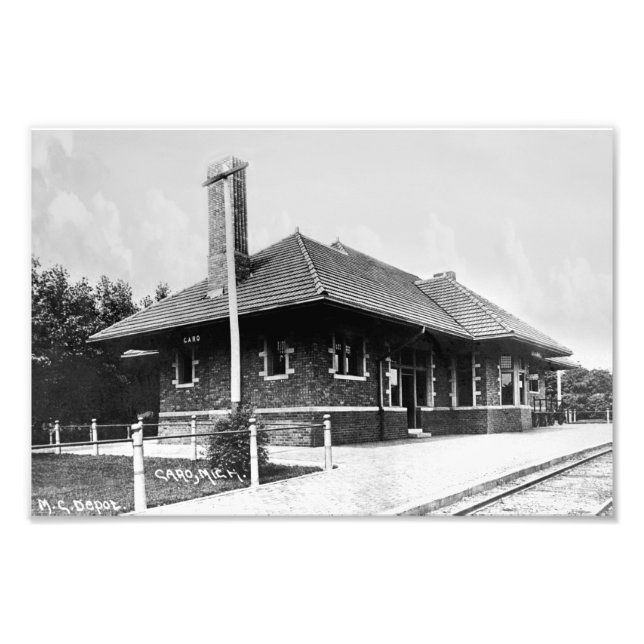MC Railroad depot at Caro, MI Photo Print (Front)