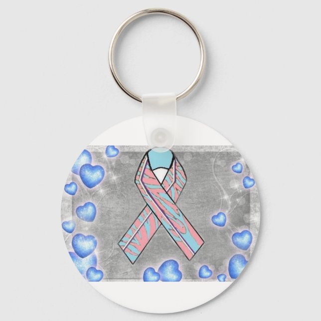 MCADD Awareness w/ blue hearts products Key Ring (Front)