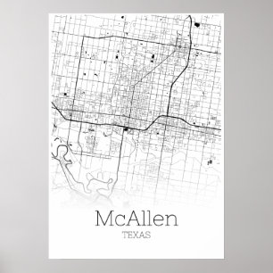 McAllen Map - Texas - City Map Poster