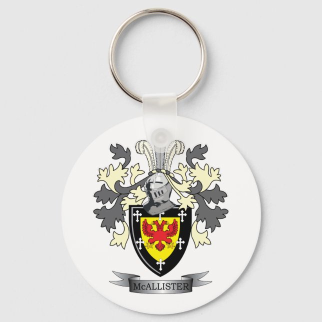 McAllister Family Crest Coat of Arms Key Ring (Front)