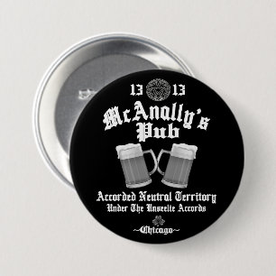 McAnally's Pub White Logo 7.5 Cm Round Badge
