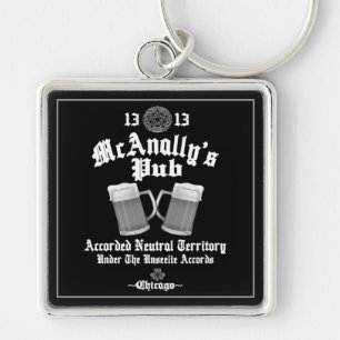 McAnally's Pub White Logo Key Ring