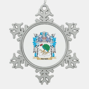 Mcara Coat of Arms - Family Crest Snowflake Pewter Christmas Ornament
