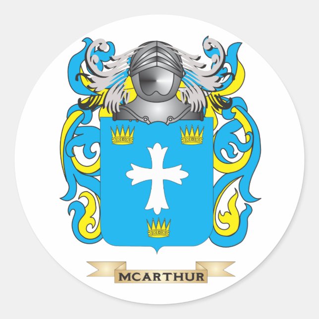 McArthur Coat of Arms (Family Crest) Classic Round Sticker (Front)