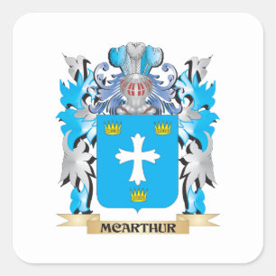 Mcarthur Coat of Arms - Family Crest Square Sticker