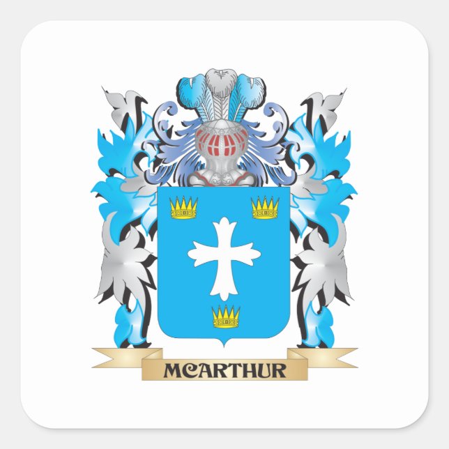 Mcarthur Coat of Arms - Family Crest Square Sticker (Front)