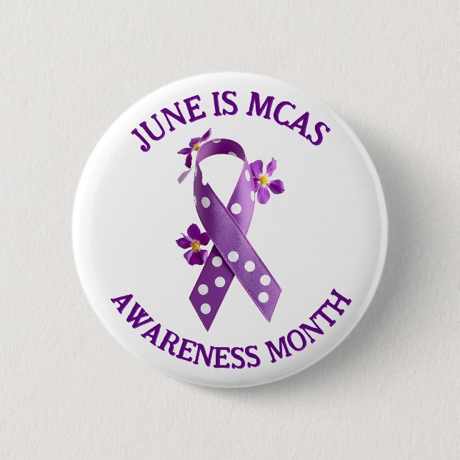 MCAS Mast Cell Activation Syndrome Awareness  6 Cm Round Badge (Front)