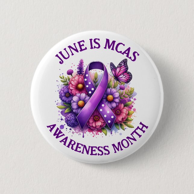 MCAS Mast Cell Activation Syndrome Awareness  6 Cm Round Badge (Front)