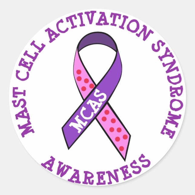 MCAS Mast Cell Activation Syndrome Awareness Classic Round Sticker (Front)