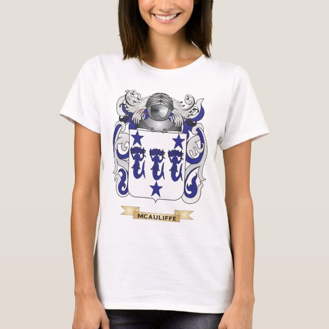 McAuliffe Coat of Arms (Family Crest) T-Shirt (Front)
