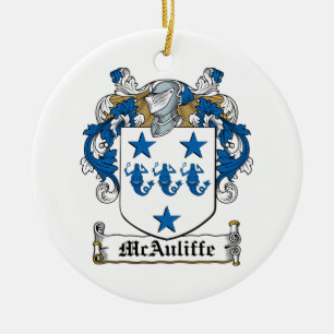 McAuliffe Family Crest Ceramic Tree Decoration