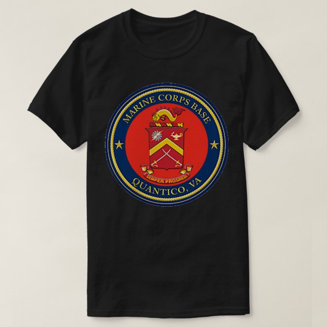 MCB Quantico Virginia Military Veteran FBI DEA Pat T-Shirt (Design Front)