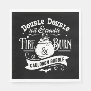 Mcbeth witches spell typography Halloween Napkin