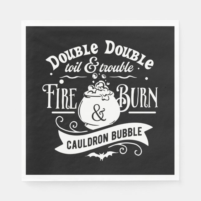 Mcbeth witches spell typography Halloween  Napkin (Front)