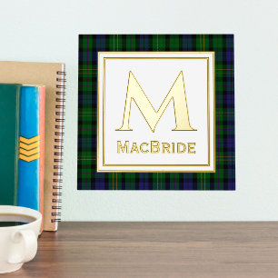 McBride Clan Tartan Plaid Monogram Foil Prints
