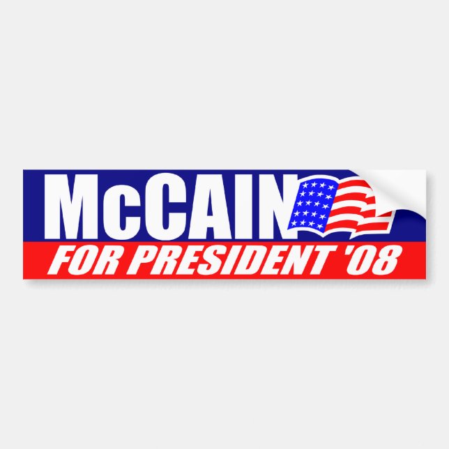 McCain For President 2008 Bumper Sticker (Front)
