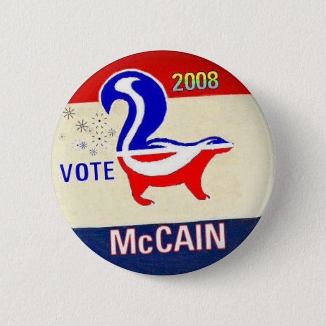McCain GOP Skunk Button (Front)