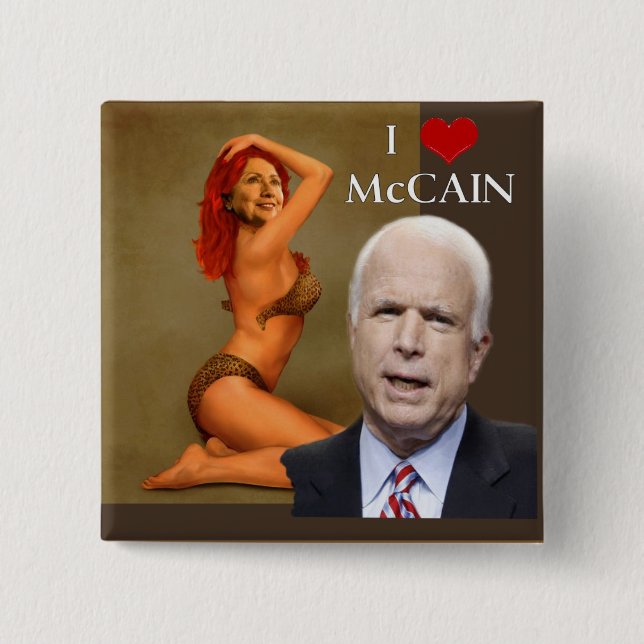 McCain Hillary Pinup Button (Front)