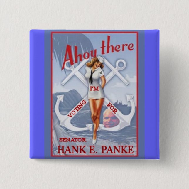 McCain Navy Pinup Square Button (Front)