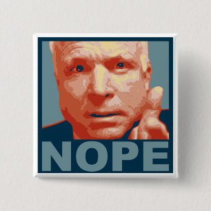 mccain nope 15 cm square badge