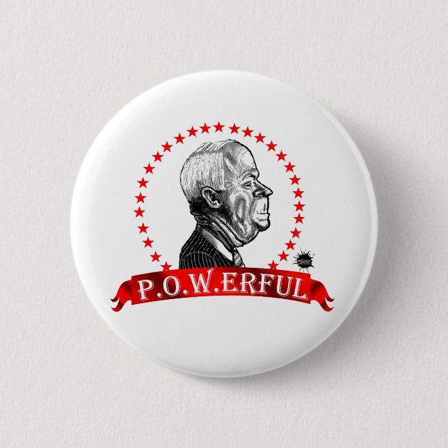 McCain P.O.W. 6 Cm Round Badge (Front)