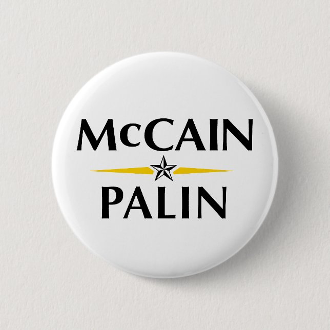 MCCAIN PALIN 2008 6 CM ROUND BADGE (Front)