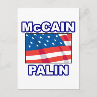 McCain Palin Flag Postcard