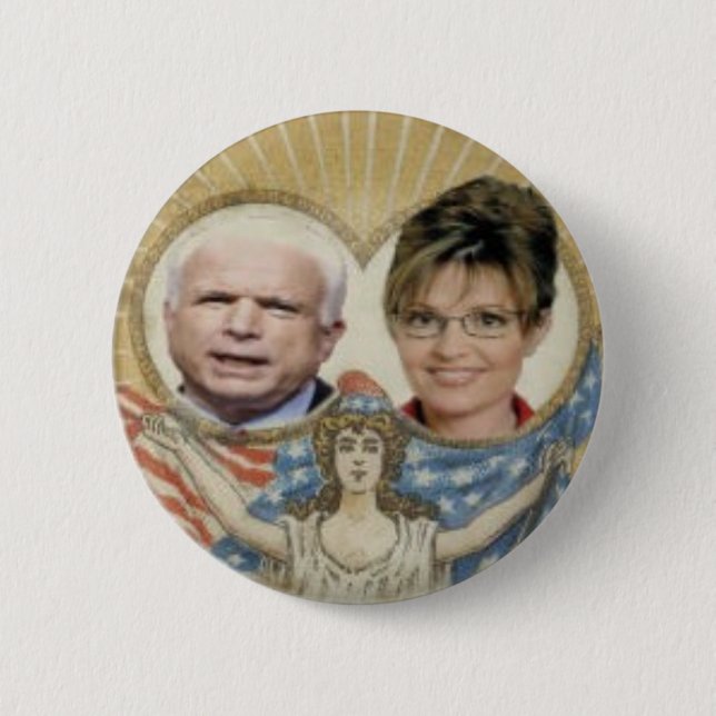McCain / Palin Lady Liberty Button (Front)