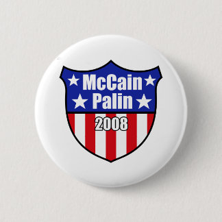 McCain Palin Shield 6 Cm Round Badge