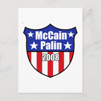 McCain Palin Shield Postcard