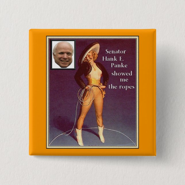 McCain Pinup cowgirl Button (Front)