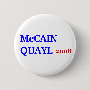 McCAIN QUAYL 2008 6 Cm Round Badge