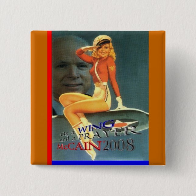 McCain Wing & Prayer Pinup Button (Front)