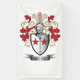 McCall Family Crest Coat of Arms Banner