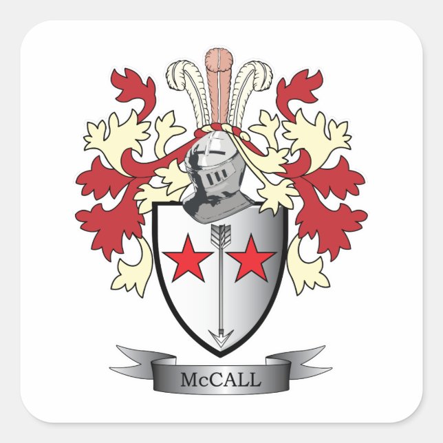 McCall Family Crest Coat of Arms Square Sticker (Front)