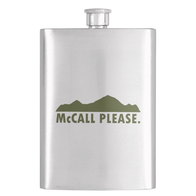 McCall Idaho Please Hip Flask (Front)