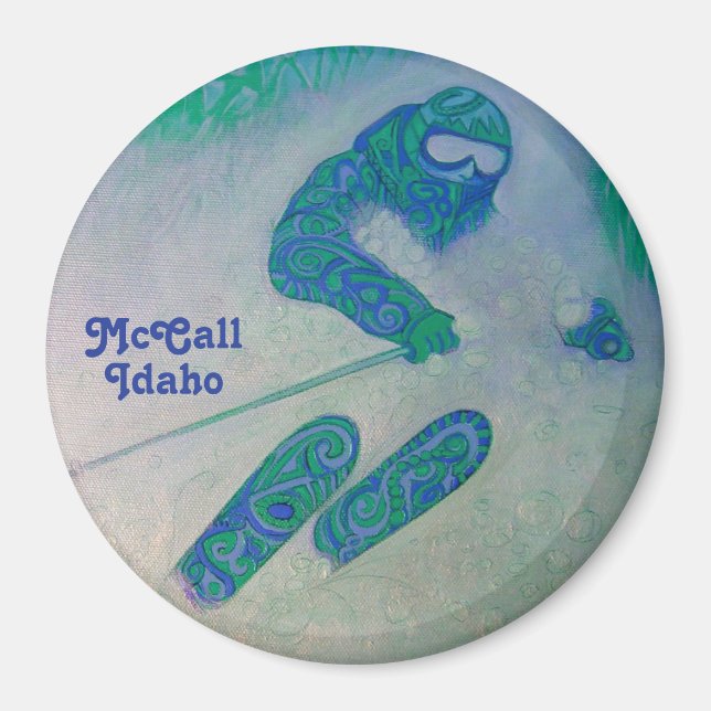McCall Idaho Skier Magnet (Front)