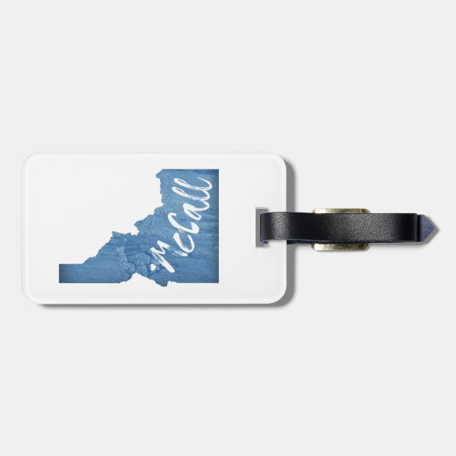 McCall Idaho Wood Grain Luggage Tag (Back Horizontal)